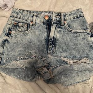 ripped garage denim shorts